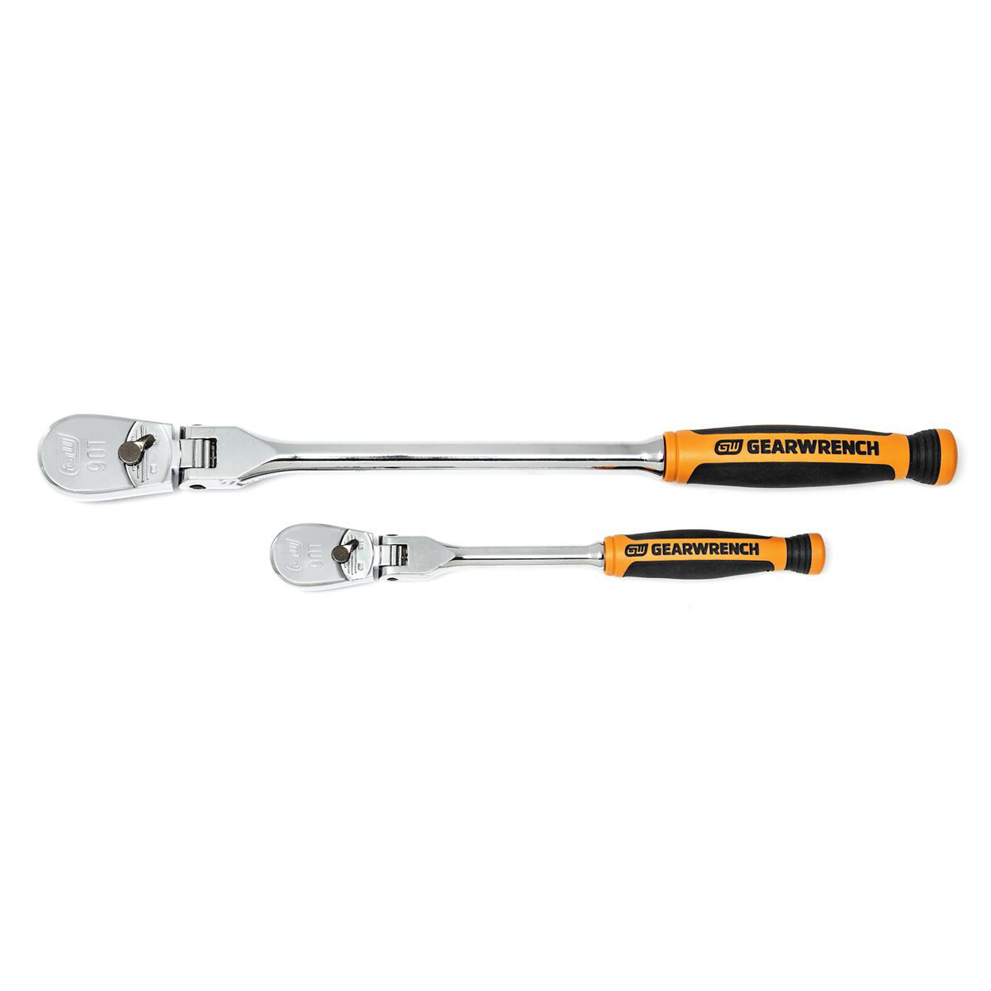 GearWrench Flex Head Ratchet Set — 2-Piece, 1/4in. & 3/8in., 90-Tooth, Model# KDT81204T